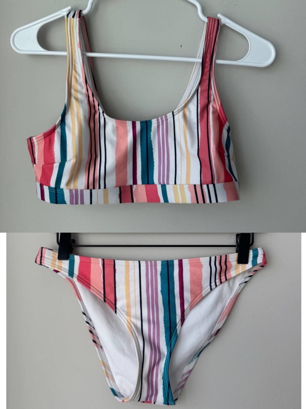 ASOS Design Bikini Top(6) & Bottoms(4) in Pastel Stripe